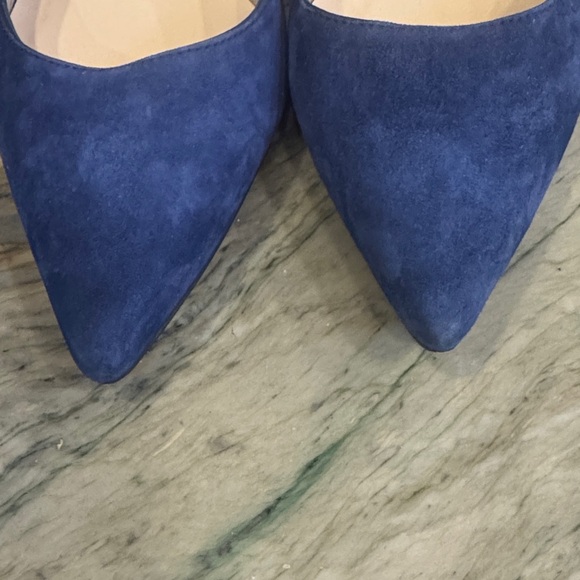 LK Bennett Navy Suede Slingback Heels Made in Spain. - Picture 4 of 9